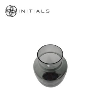 Vase Boudoir Tapered Neck Smoke Glass