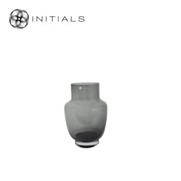 Vase Boudoir Tapered Neck Smoke Glass 