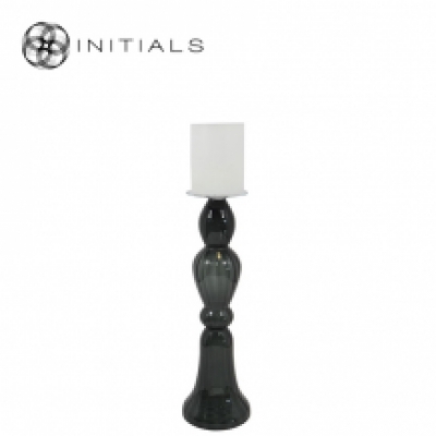 Vase | Candleholder Classic OPTIC Glass Smoked Middle