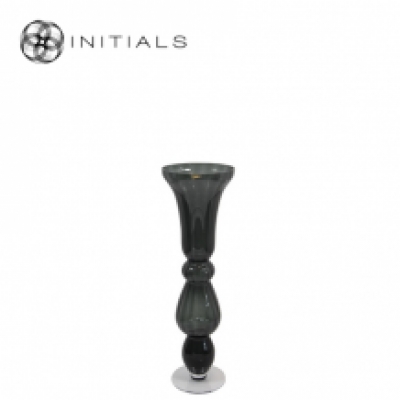 Vase | Candleholder Classic OPTIC Glass Smoked Middle